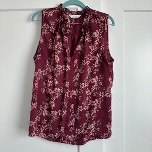 Market & Spruce Orlee Mixed Material Sleeveless Top - Red and Pink - XL
